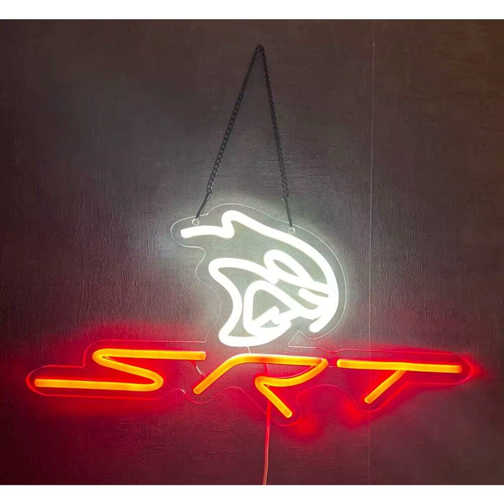 Hellcat SRT Dodge Neon LED Sign Garage Wall Decor USB Light for Car Repair Shop